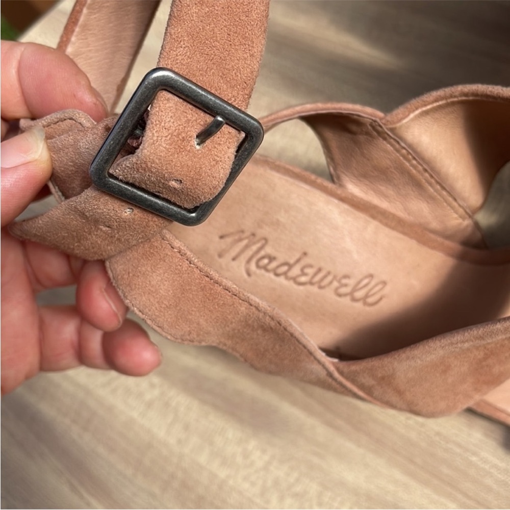 CLEAR OUT PRICE! Madewell The Octavia Sandal Dusty Rose Chunky Heels Size 7.5 - Picture 10 of 12
